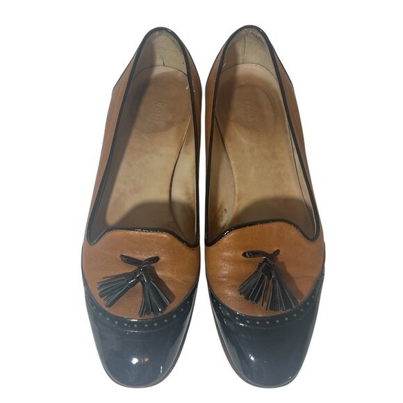 J. CREW Women’s Italian LEATHER TONI TASSEL LOAFERS Brown/Black SIZE 7 - Picture 8 of 11